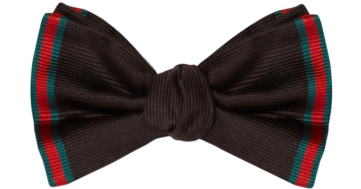 Gucci striped Silk Bow Tie in Black for Men Lyst
